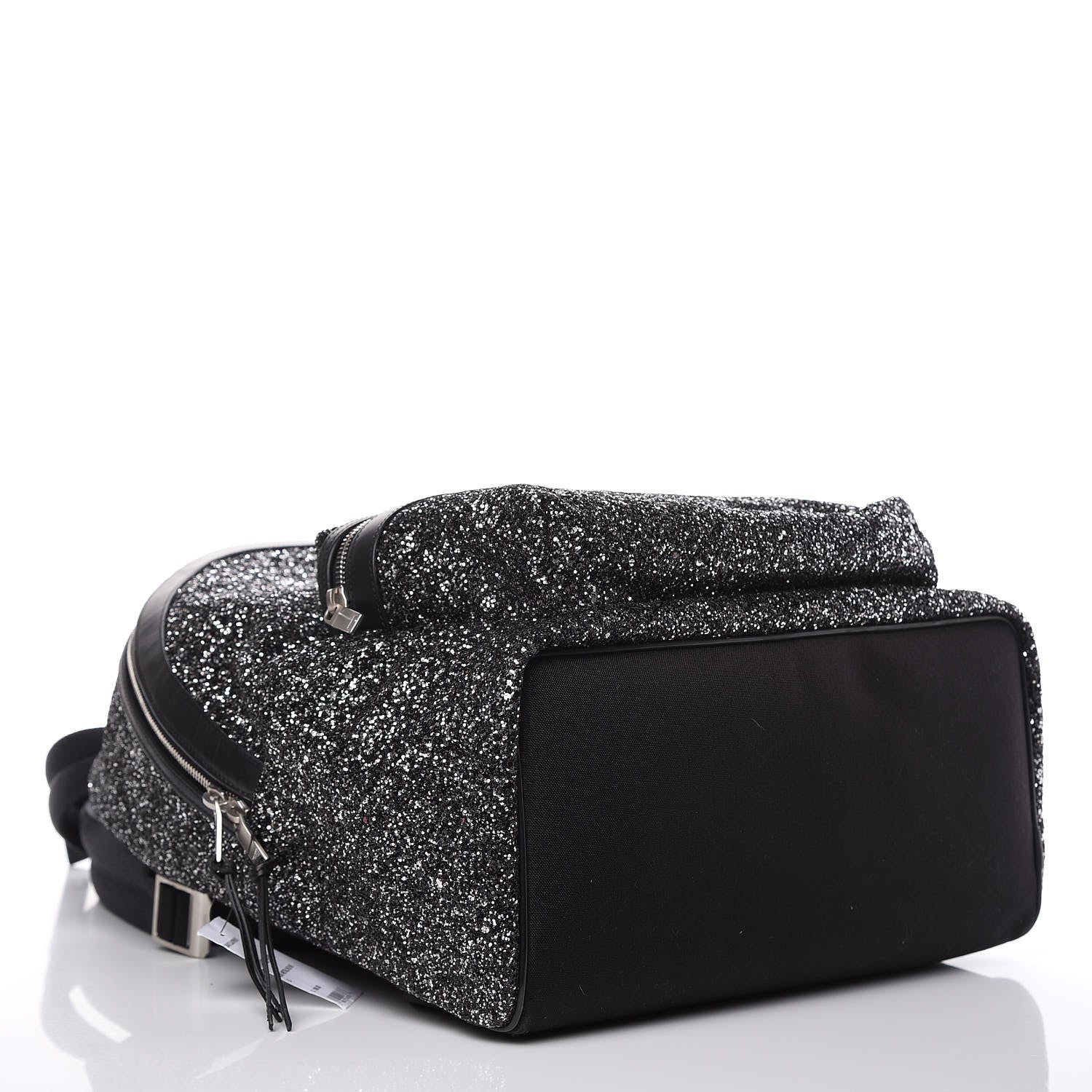Saint Laurent Glitter Canvas City Backpack Gun Metal 7 of 14