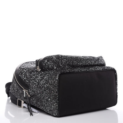 Saint Laurent Glitter Canvas City Backpack Gun Metal 7 of 14
