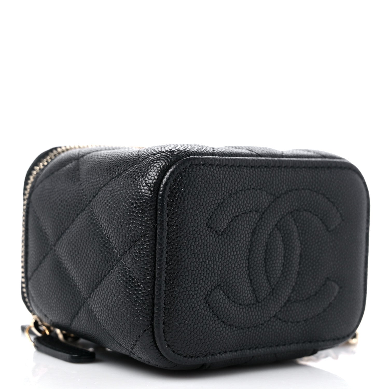 Chanel Caviar Quilted Mini Vanity Case With Chain Black 4 of 9