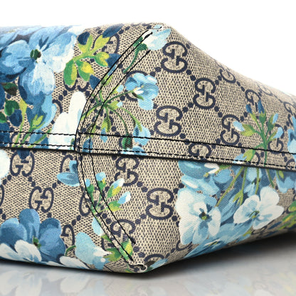 Gucci GG Supreme Monogram Blooms Small Reversible Tote Beige Blue Navy 8 of 8
