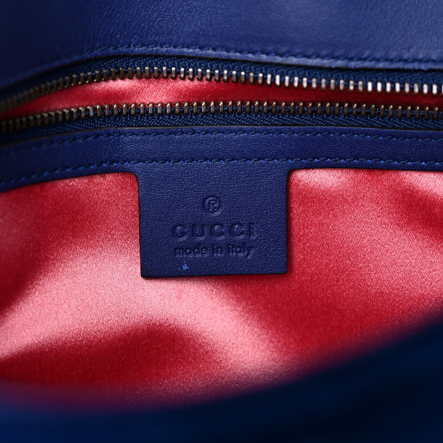 Velvet Matelasse Small GG Marmont Shoulder Bag Cobalt Blue