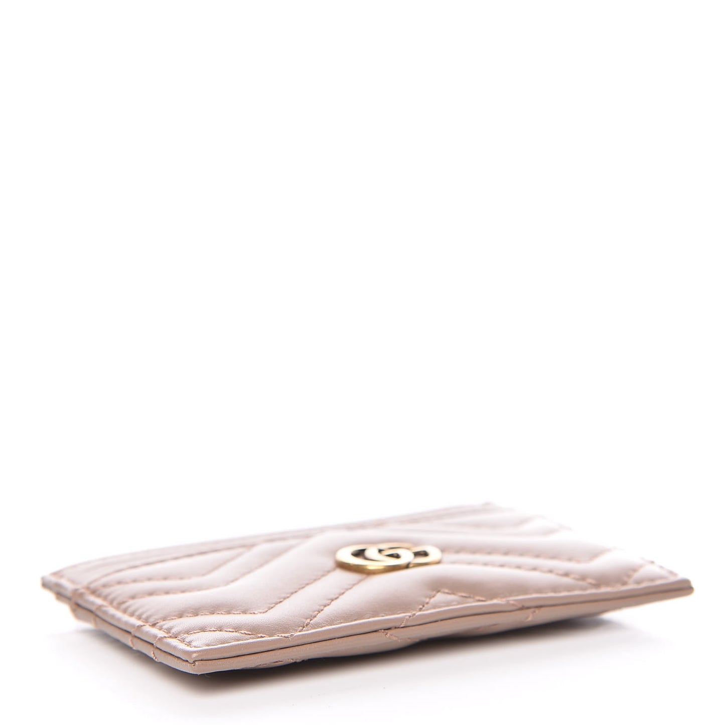 Calfskin Matelasse GG Marmont Card Holder Porcelain Rose
