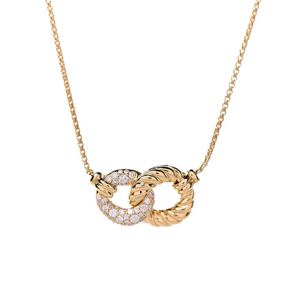 David Yurman 18K Yellow Gold Diamond Pave Extra-Small Belmont Pendant Necklace 4 of 7
