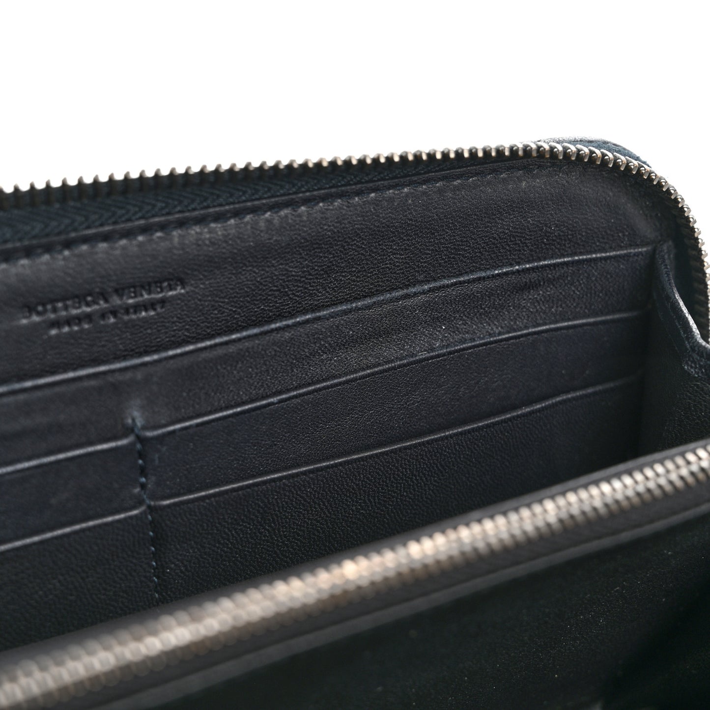 Nappa Intrecciato Zip Around Wallet Blue