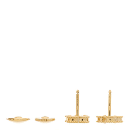 Van Cleef & Arpels 18K Yellow Gold Black Onyx Sweet Alhambra Earrings 3 of 5