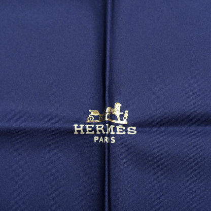 Hermes Silk Liste Au Fil Losange Scarf Bleu De Chine Creme 2 of 3