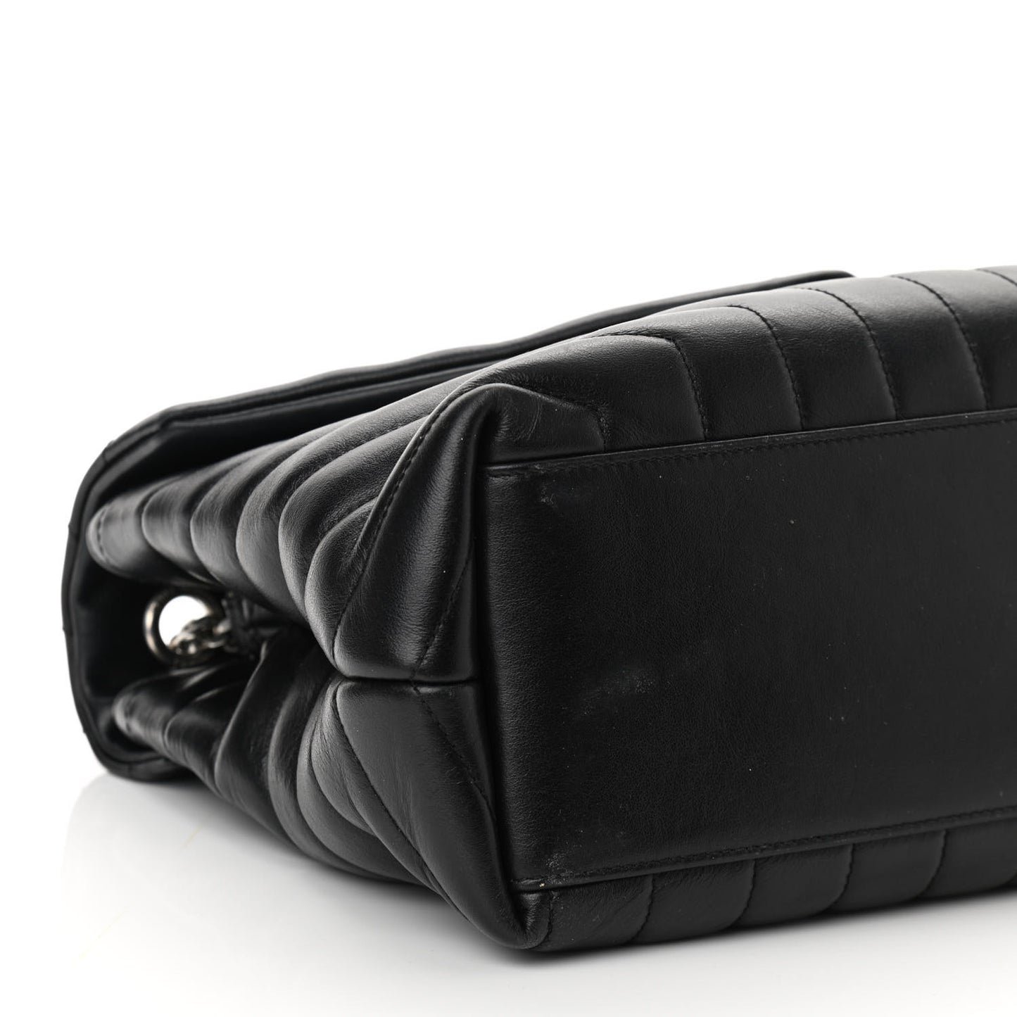 Calfskin Y Quilted Monogram Medium Loulou Chain Satchel Black