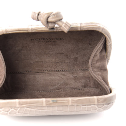 Bottega Veneta Crocodile Knot Clutch Stone 5 of 7