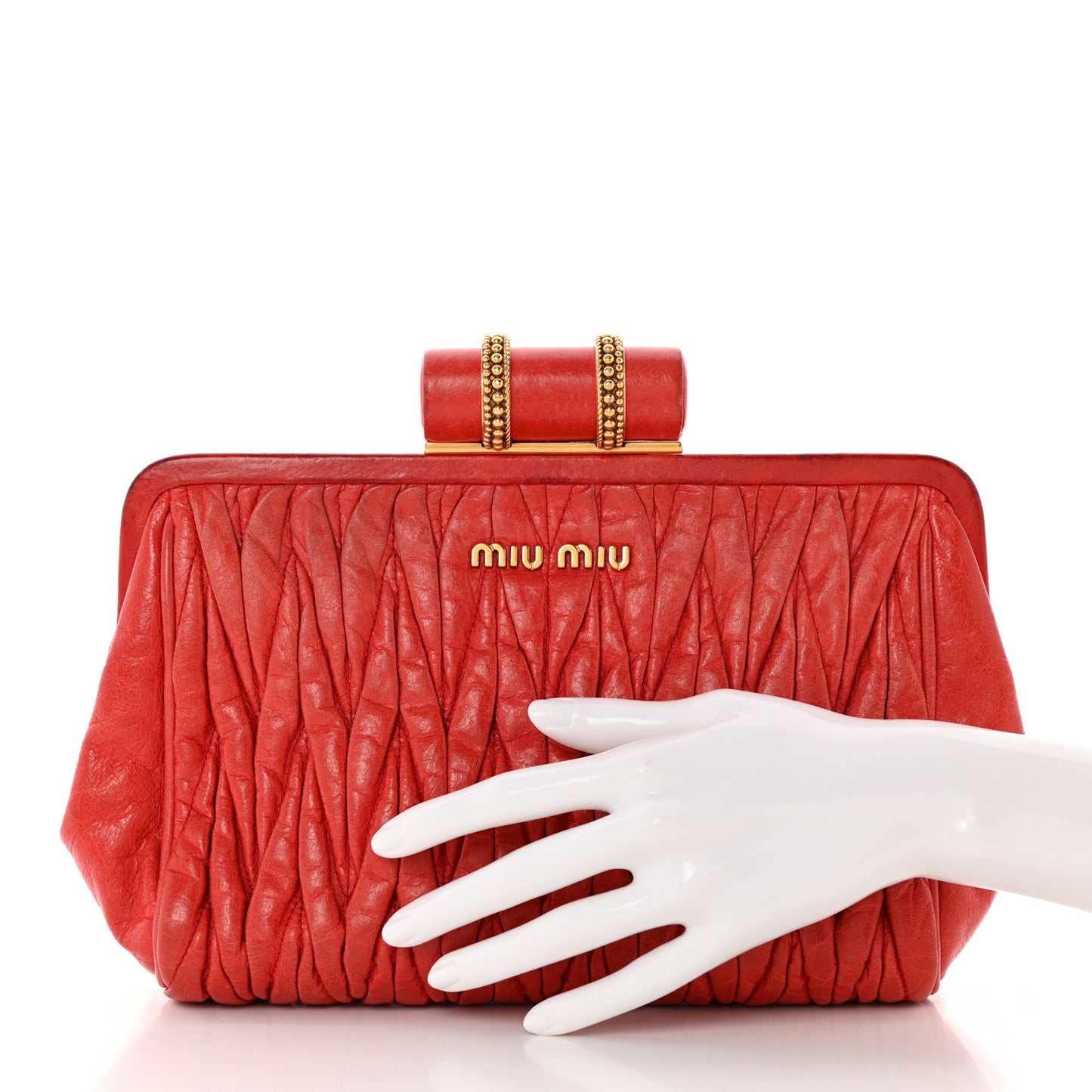 Nappa Matelasse Clutch Fuoco