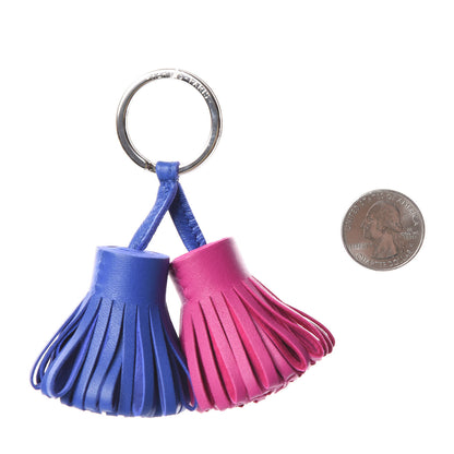 Hermes Lambskin Carmen Uno-Dos Key Holder Bleu Electrique Rose Pourpre 2 of 4