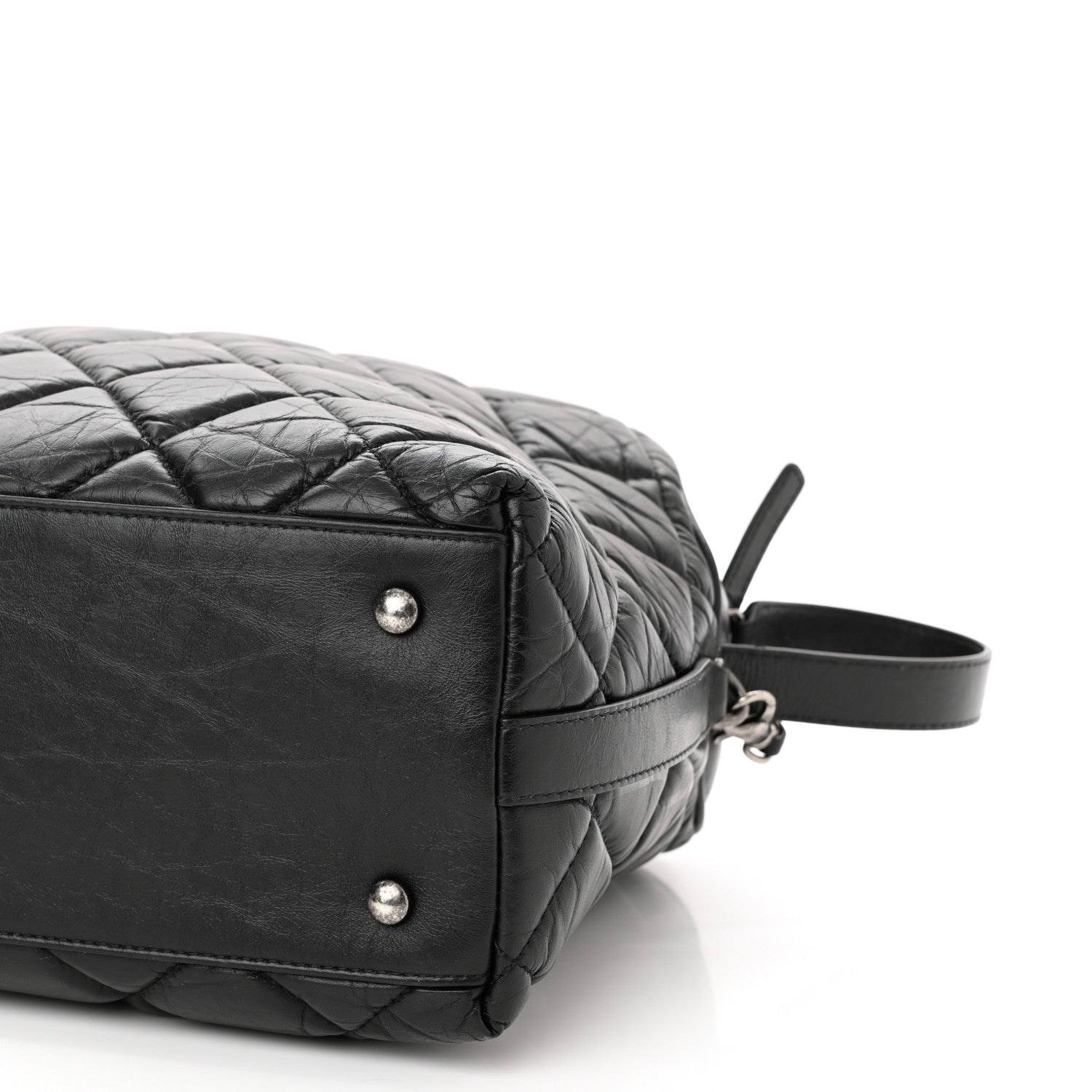 Chanel Aged Calfskin Small Bowling Bag Black 11 of 12