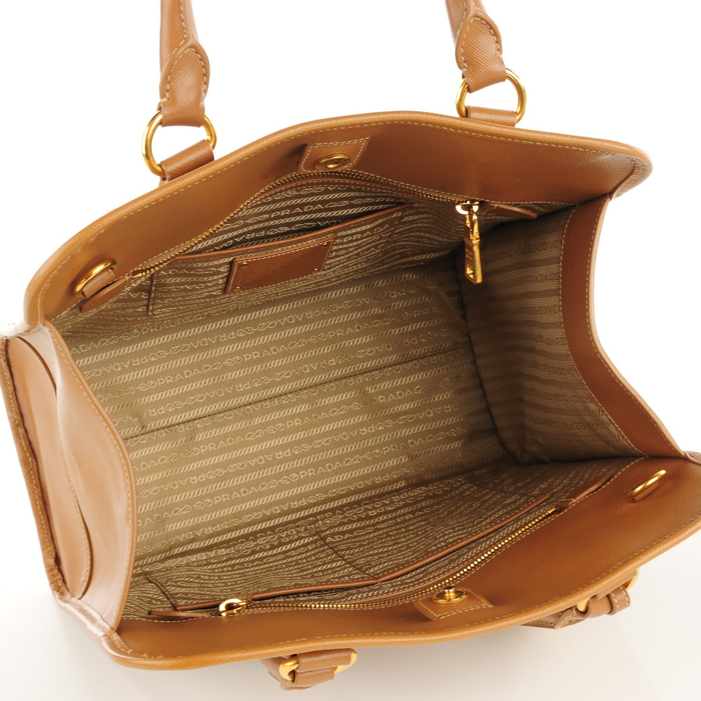 Saffiano Lux Shopping Tote Caramel