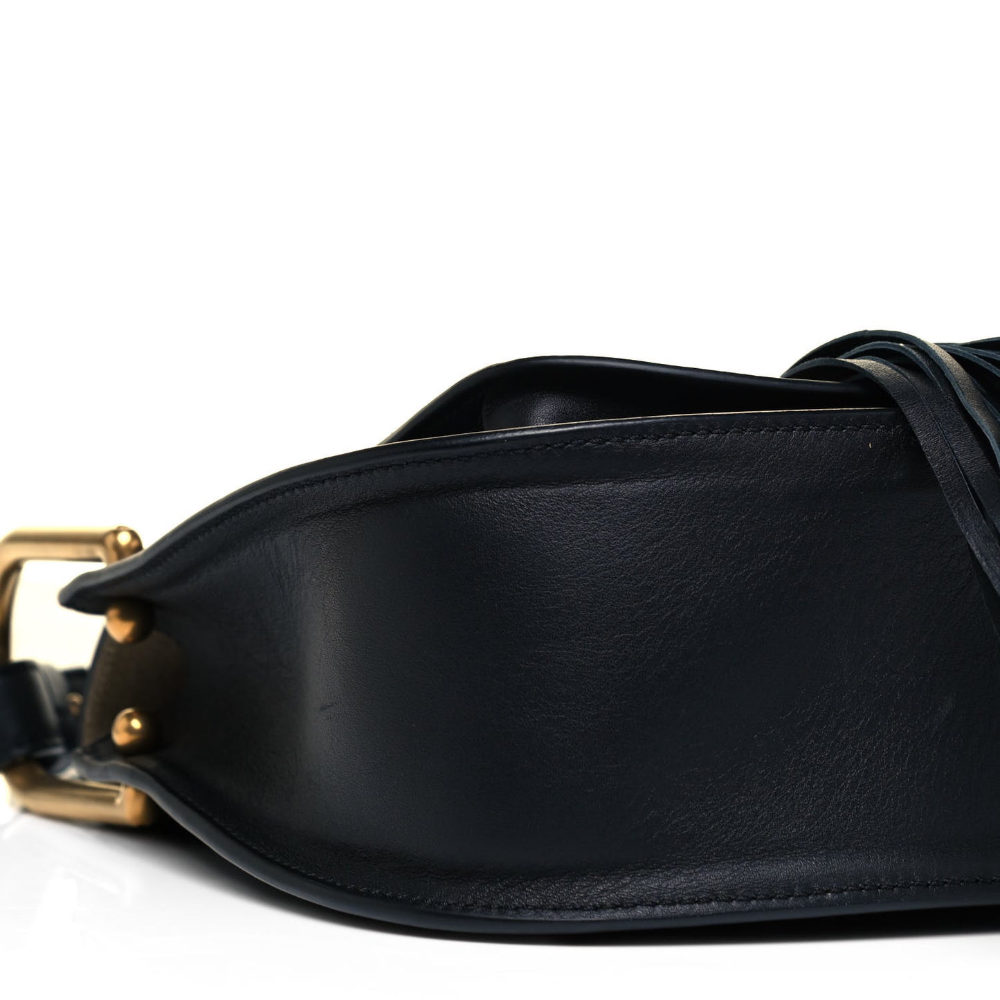 Calfskin Studded Small Hudson Shoulder Bag Black