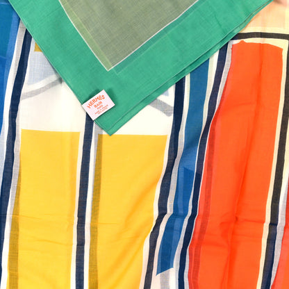 Hermes Cotton 3 Surfs Pareo Bleu Vert 3 of 3