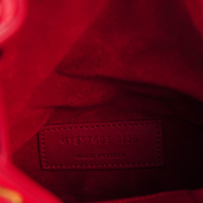 Saint Laurent Calfskin Tri-Color Small Emmanuelle Fringe Bucket Bag Red Bubblegum Purple 7 of 7