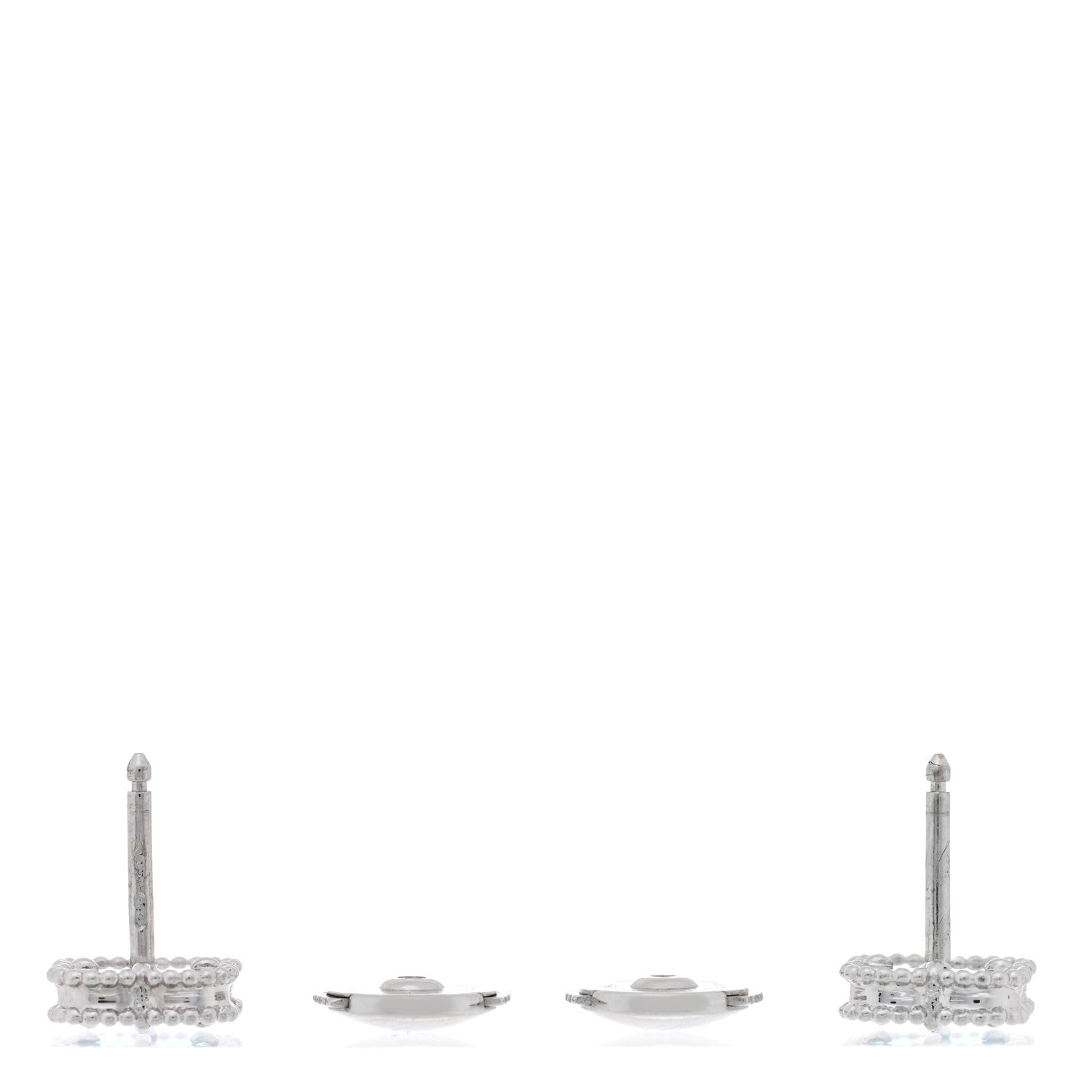 Van Cleef & Arpels 18K White Gold Turquoise Sweet Alhambra Earrings 3 of 4