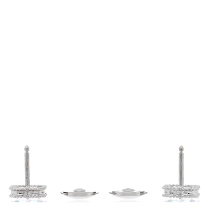 Van Cleef & Arpels 18K White Gold Turquoise Sweet Alhambra Earrings 3 of 4