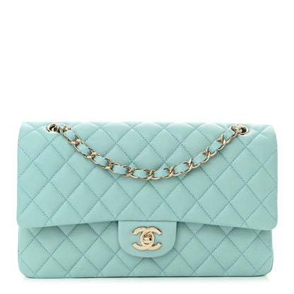 Chanel Caviar Quilted Medium Double Flap Light Blue 1 of 12