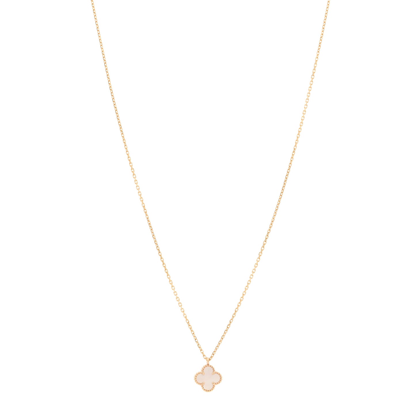 18K Yellow Gold Mother of Pearl Sweet Alhambra Pendant Necklace