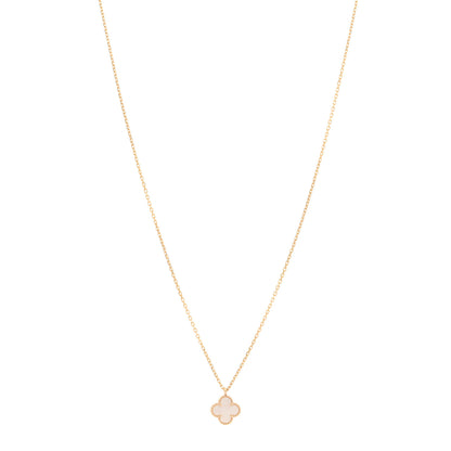 Van Cleef & Arpels 18K Yellow Gold Mother of Pearl Sweet Alhambra Pendant Necklace 1 of 5
