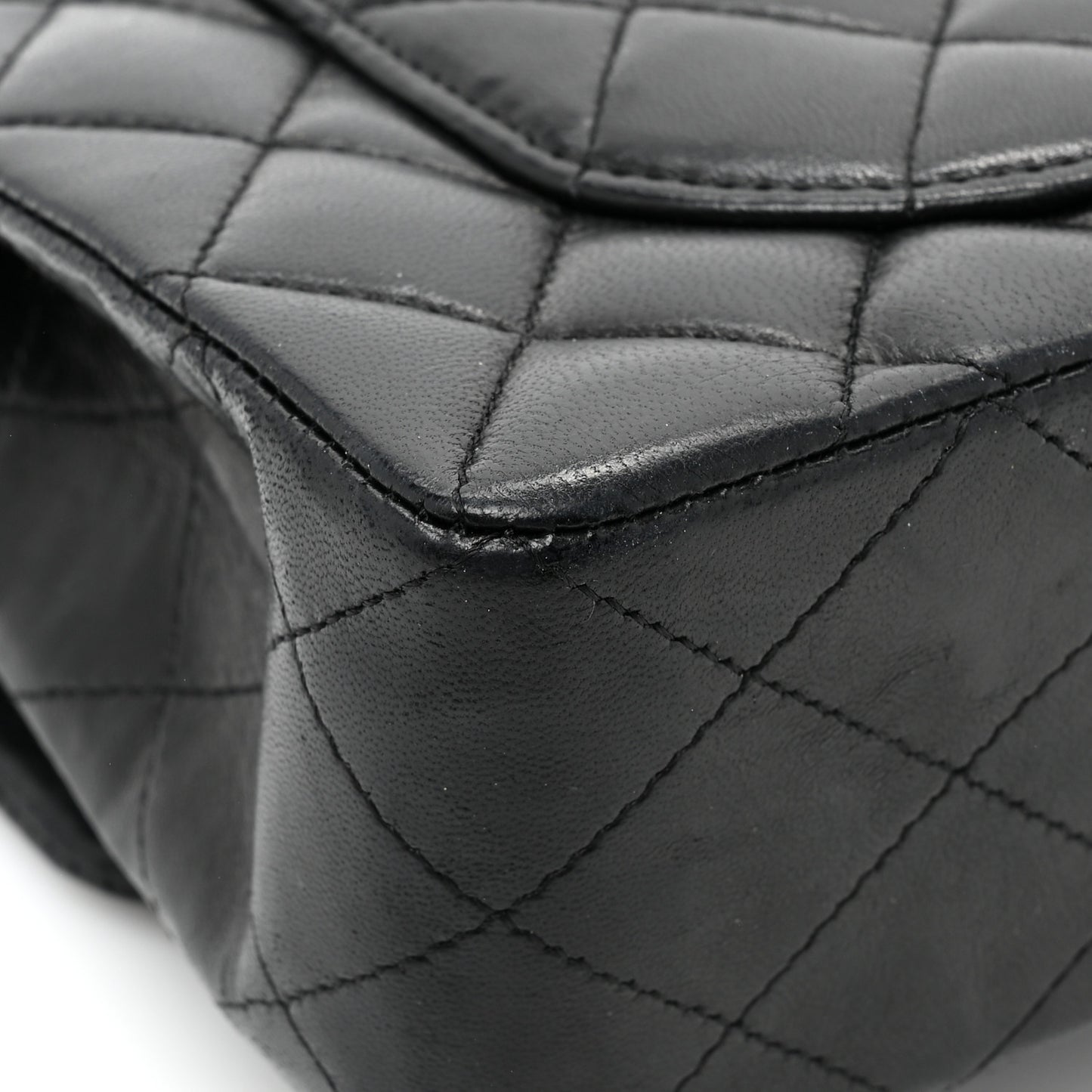 Lambskin Quilted Small Double Flap Black