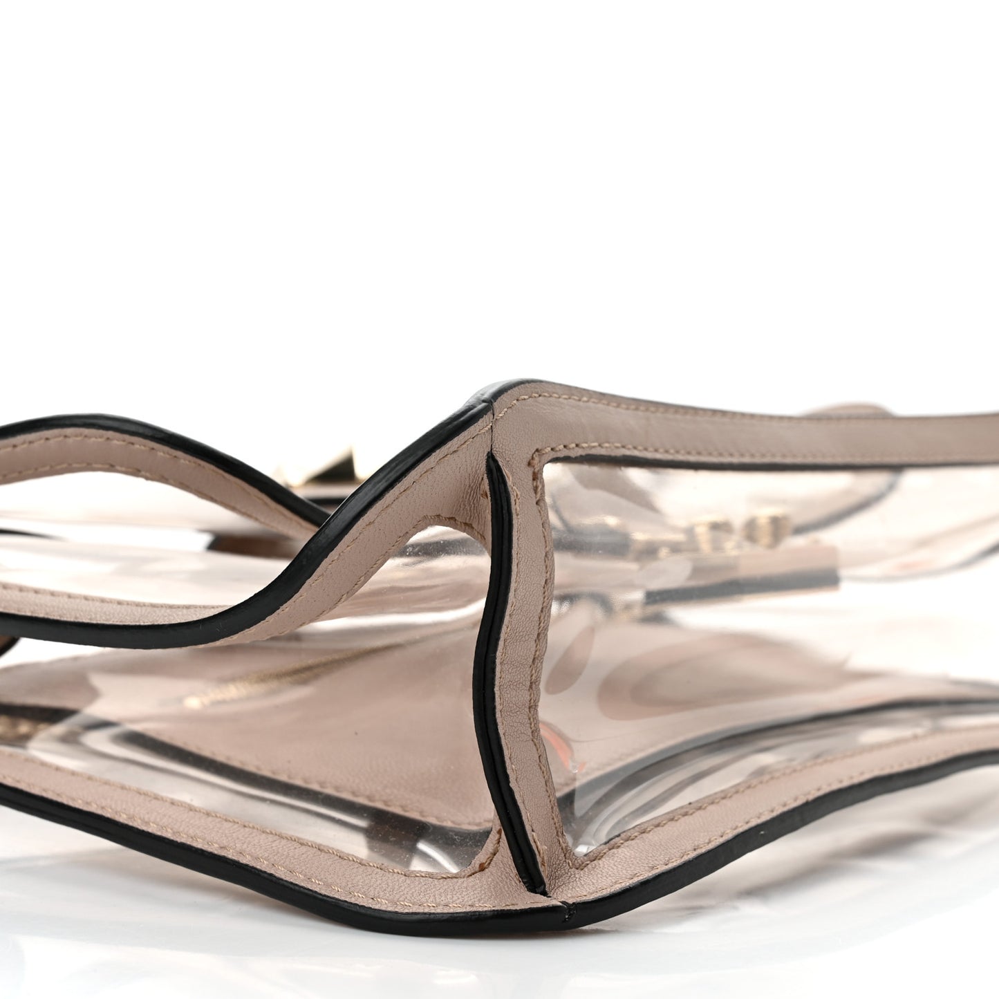 PVC Nappa Naked Small Glam Lock Rockstud Flap Poudre