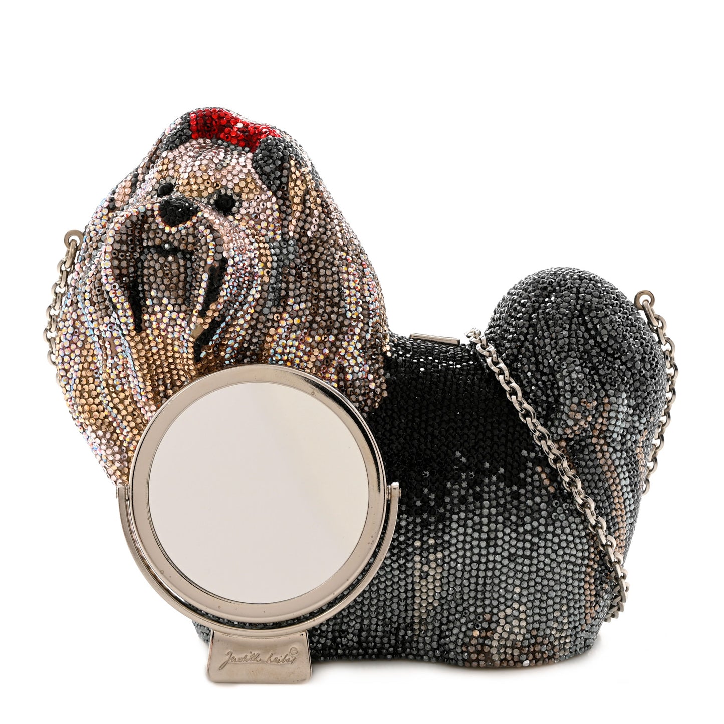 Crystal Yorkie Charlie Perla Minaudiere Clutch