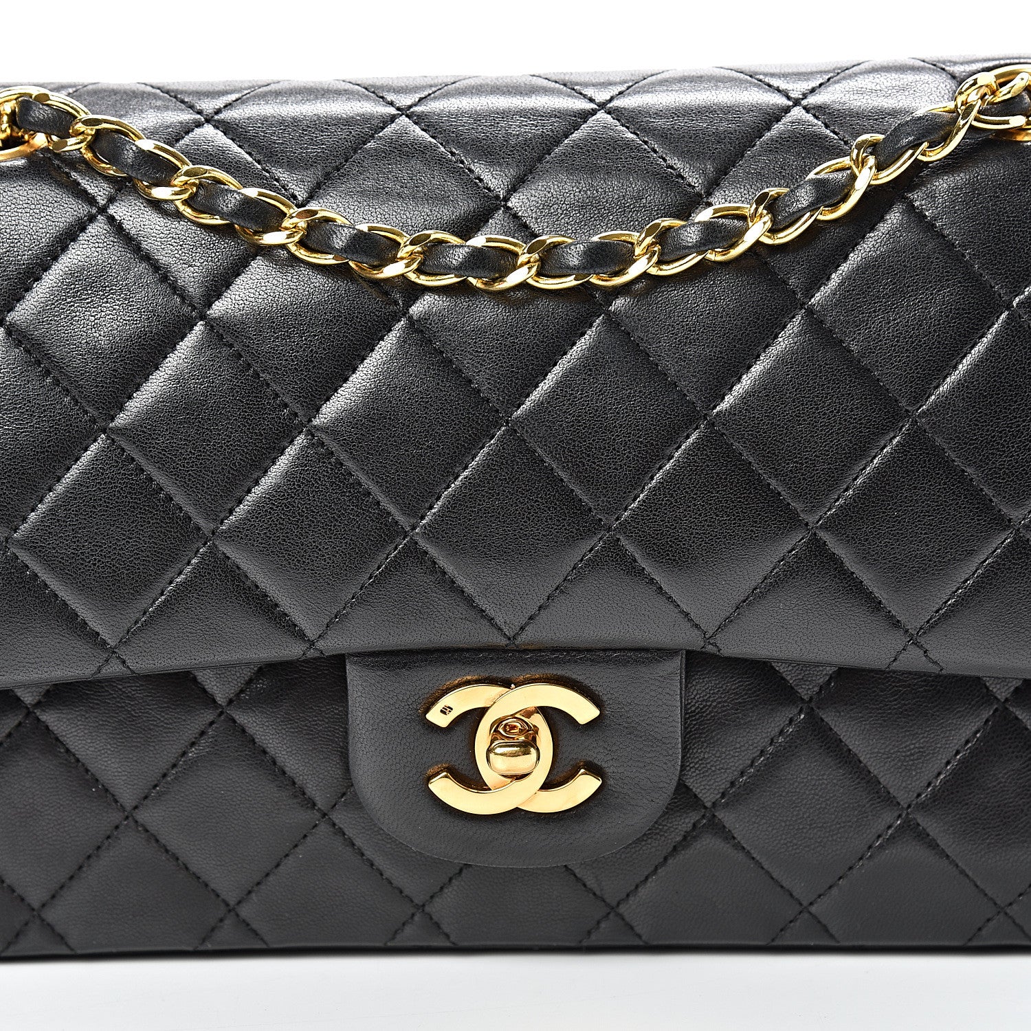 Chanel Lambskin Quilted Medium Double Flap Black 8 of 16