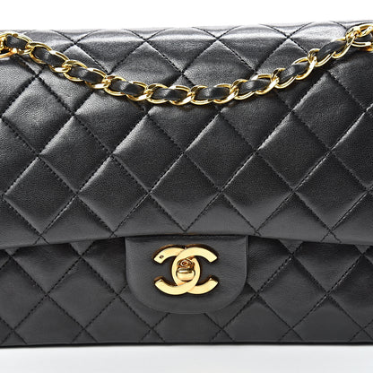 Chanel Lambskin Quilted Medium Double Flap Black 8 of 16