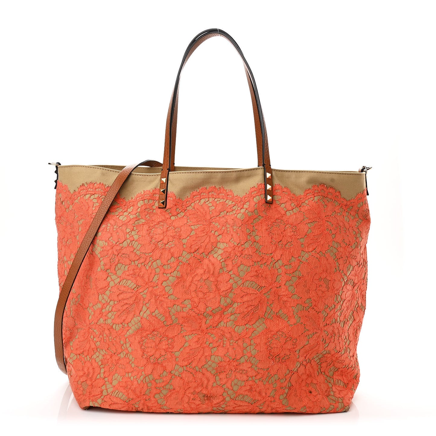 Canvas Glam Lace Reversible Tote Orange
