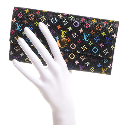 Louis Vuitton Monogram Multicolor Sarah Wallet Black Violet 2 of 9