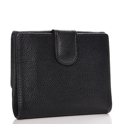 Chanel Caviar Timeless CC Compact French Wallet Black 3 of 16