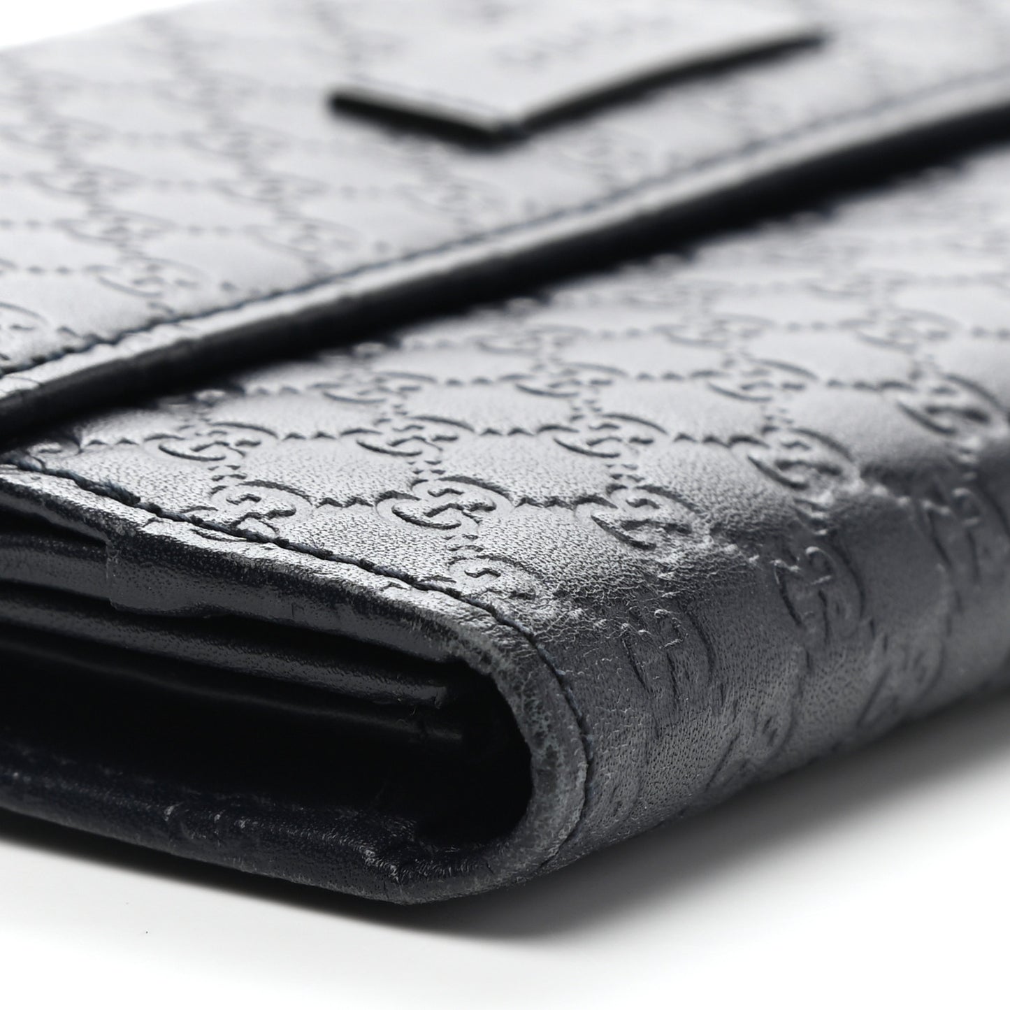 Microguccissima Continental Flap Wallet Navy