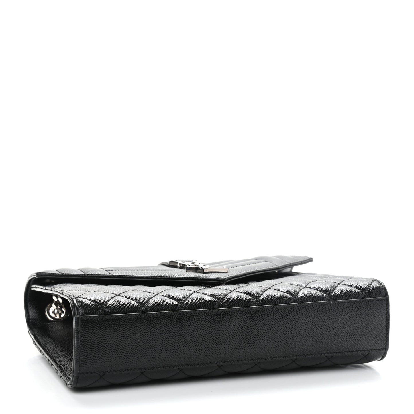 Grain De Poudre Textured Mixed Matelasse Triquilt Medium Monogram Satchel Black
