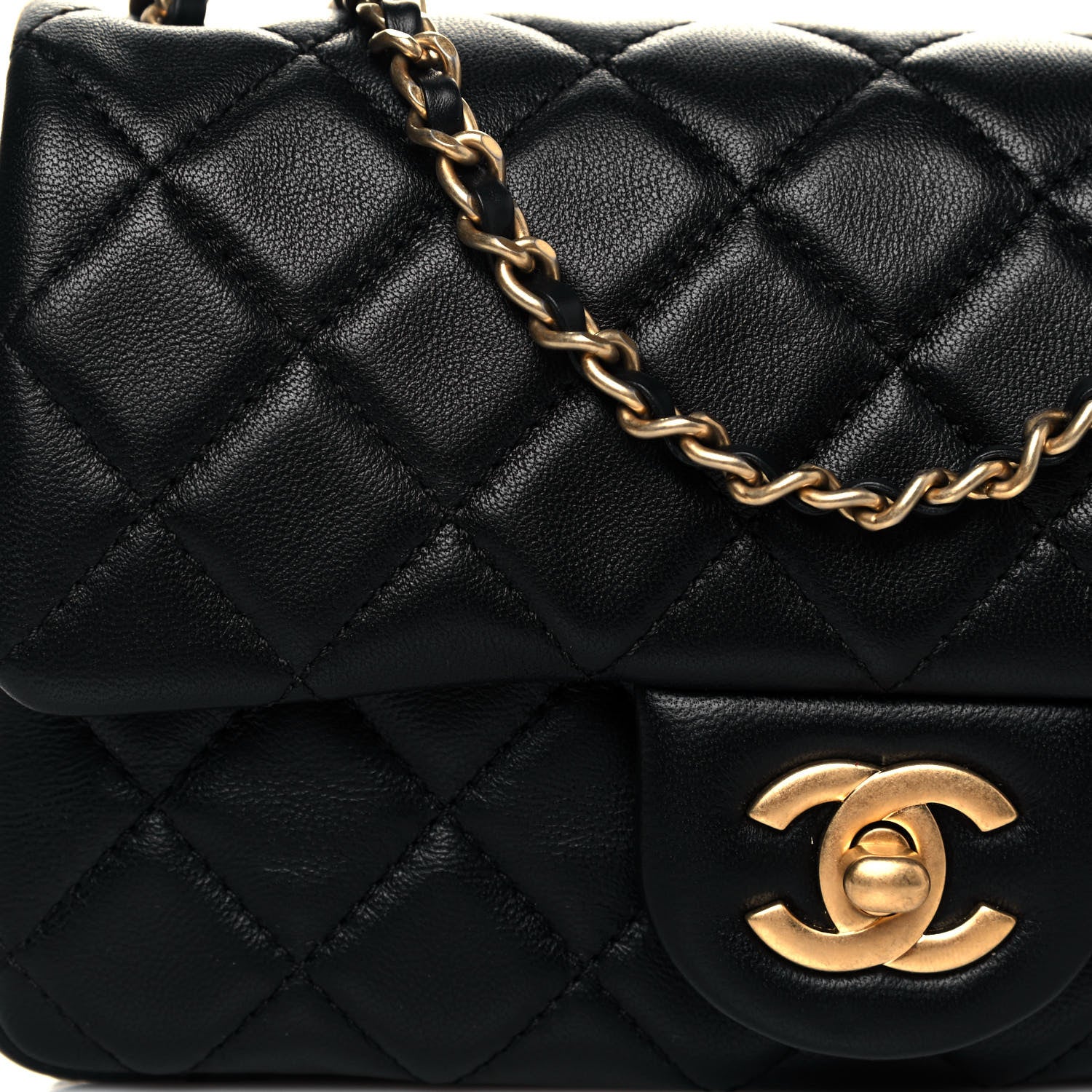 Chanel Lambskin Quilted Mini Rectangular Pearl Crush Flap Black 8 of 10