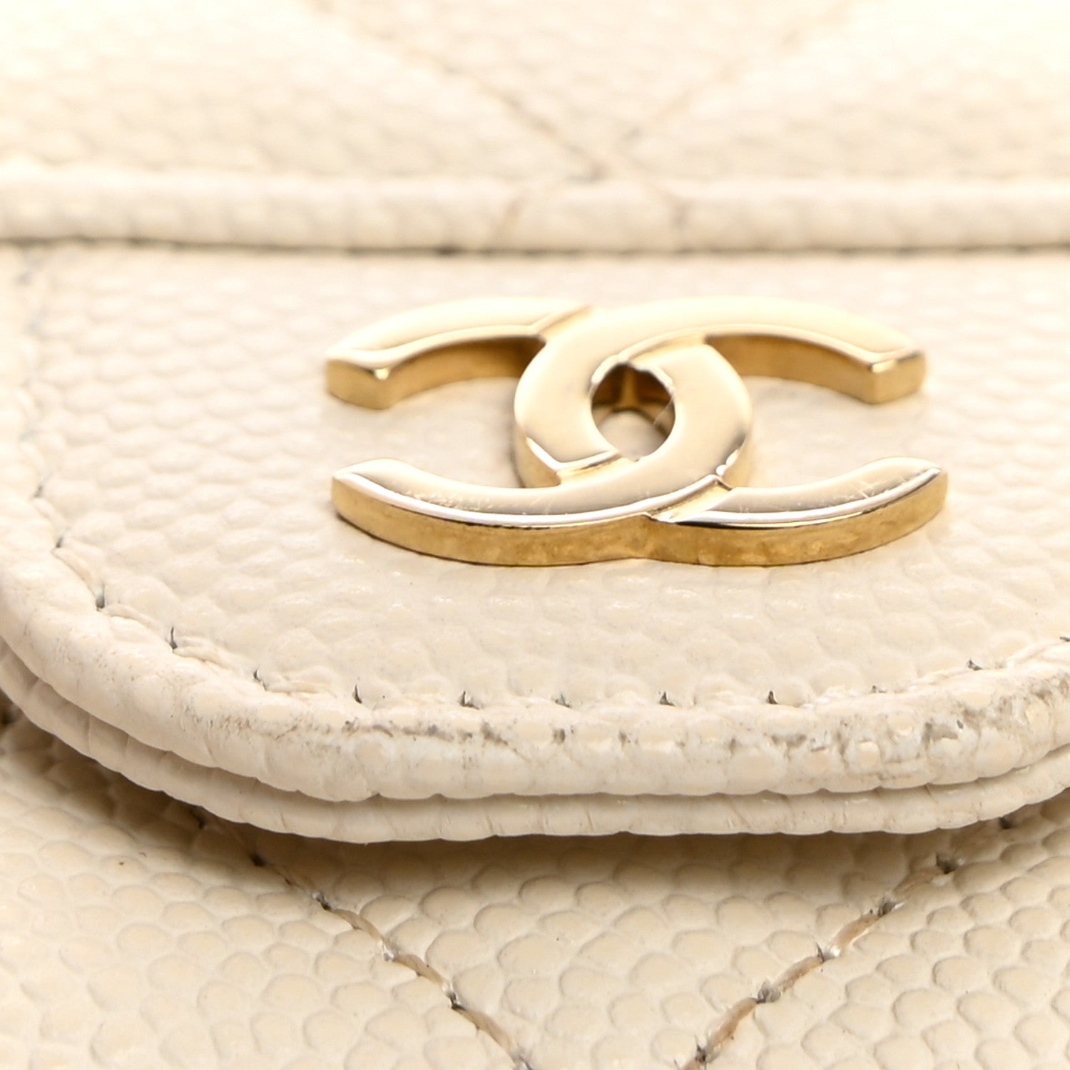 Chanel Caviar Quilted Flap Card Holder Wallet White 11 of 12