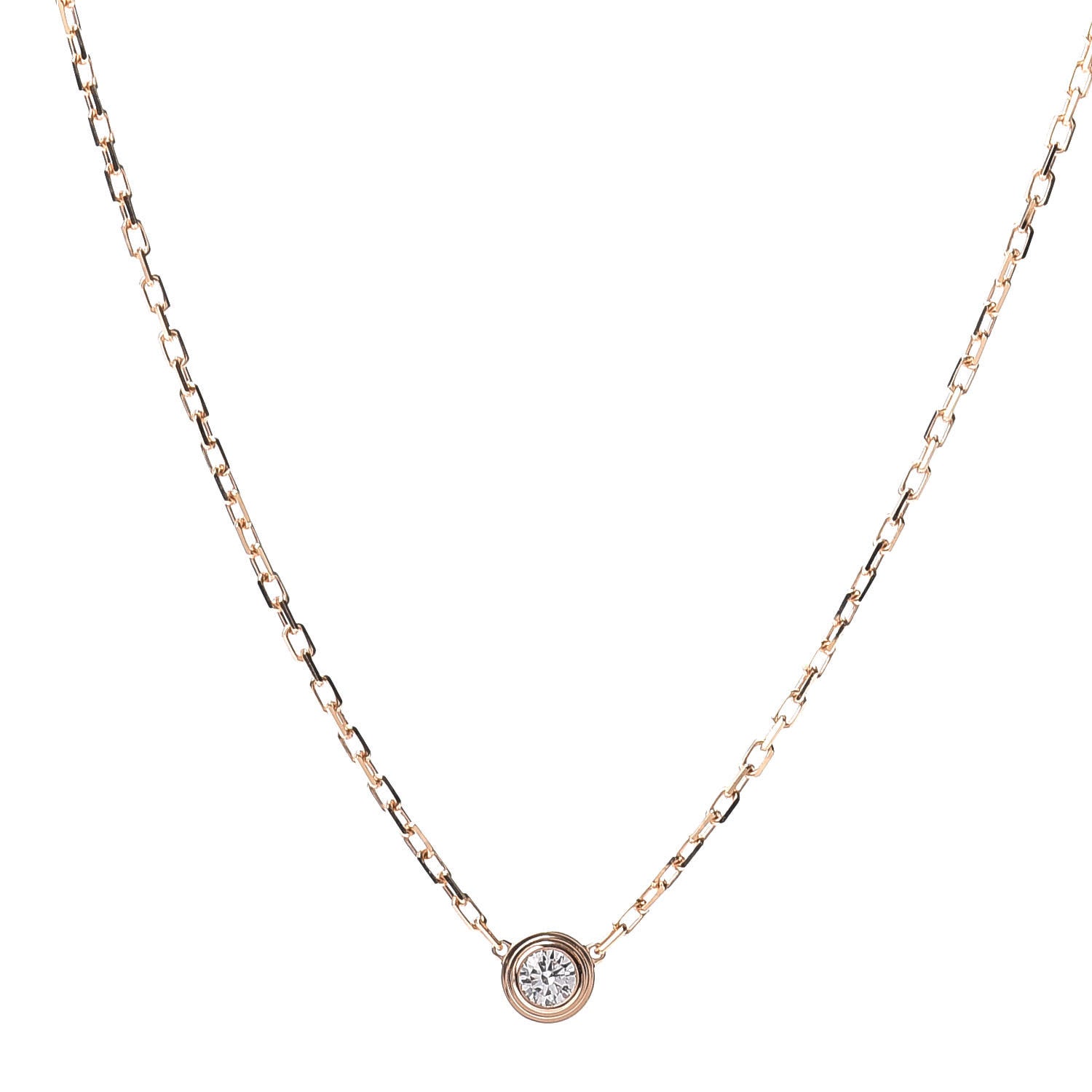 Cartier 18K Pink Gold Diamond SM D'Amour Pendant Necklace 1 of 4