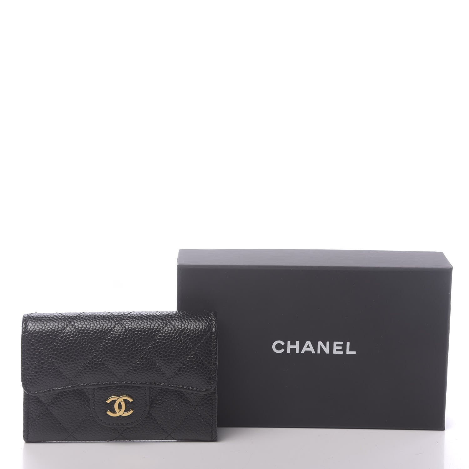 Chanel Caviar Quilted Flap Card Holder Wallet Black 9 of 9