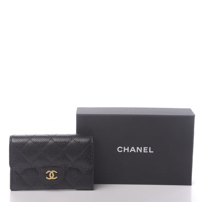 Chanel Caviar Quilted Flap Card Holder Wallet Black 9 of 9