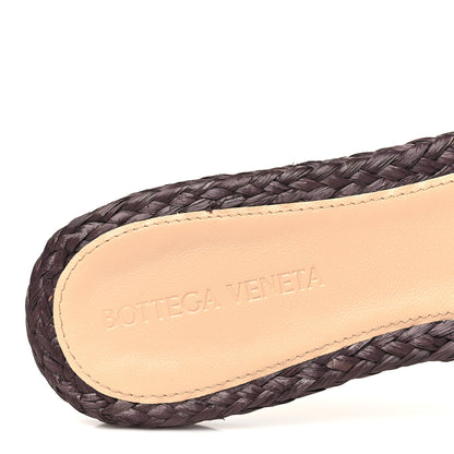 Bottega Veneta Raffia Twisted Intrecciato Stretch Flat Sandals 38.5 Bitter Chocolate 7 of 8