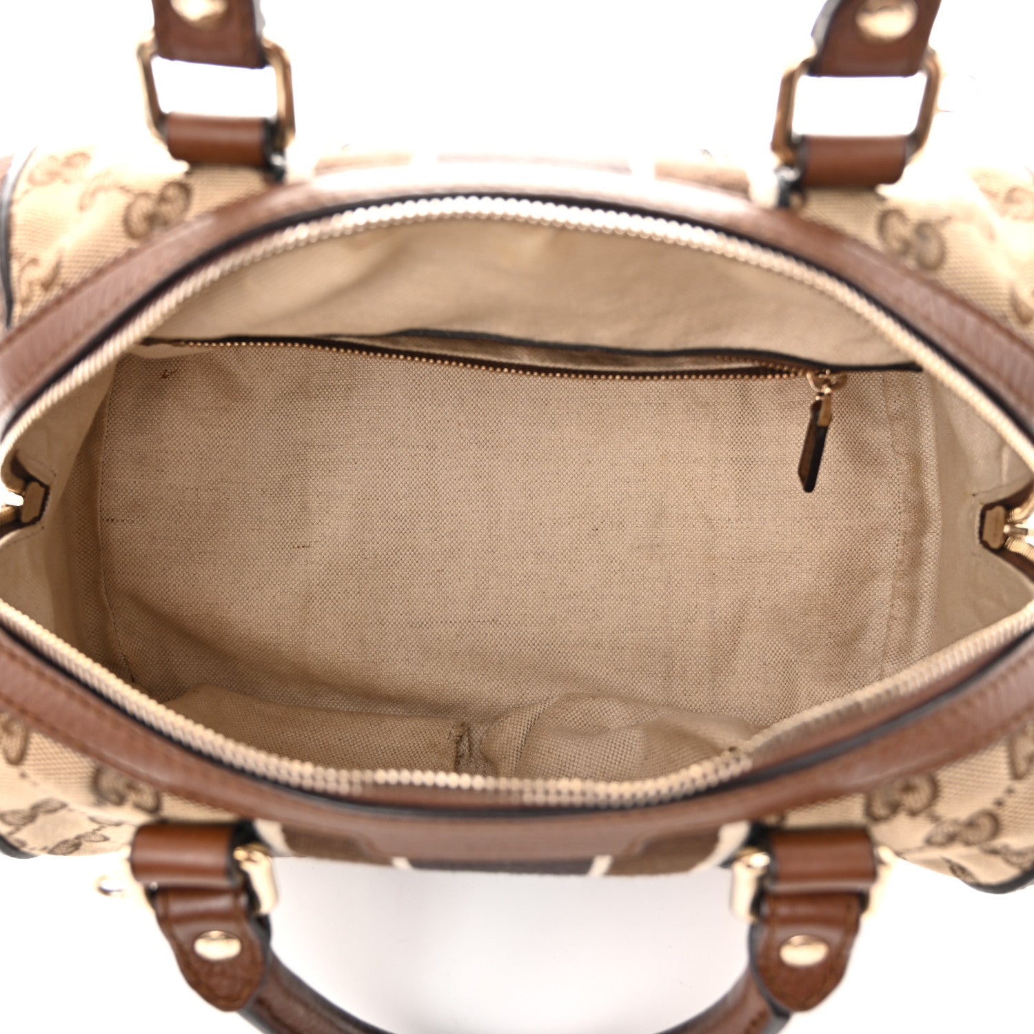 Gucci Monogram Vintage Web Small Boston Brown 5 of 16