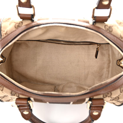 Gucci Monogram Vintage Web Small Boston Brown 5 of 16