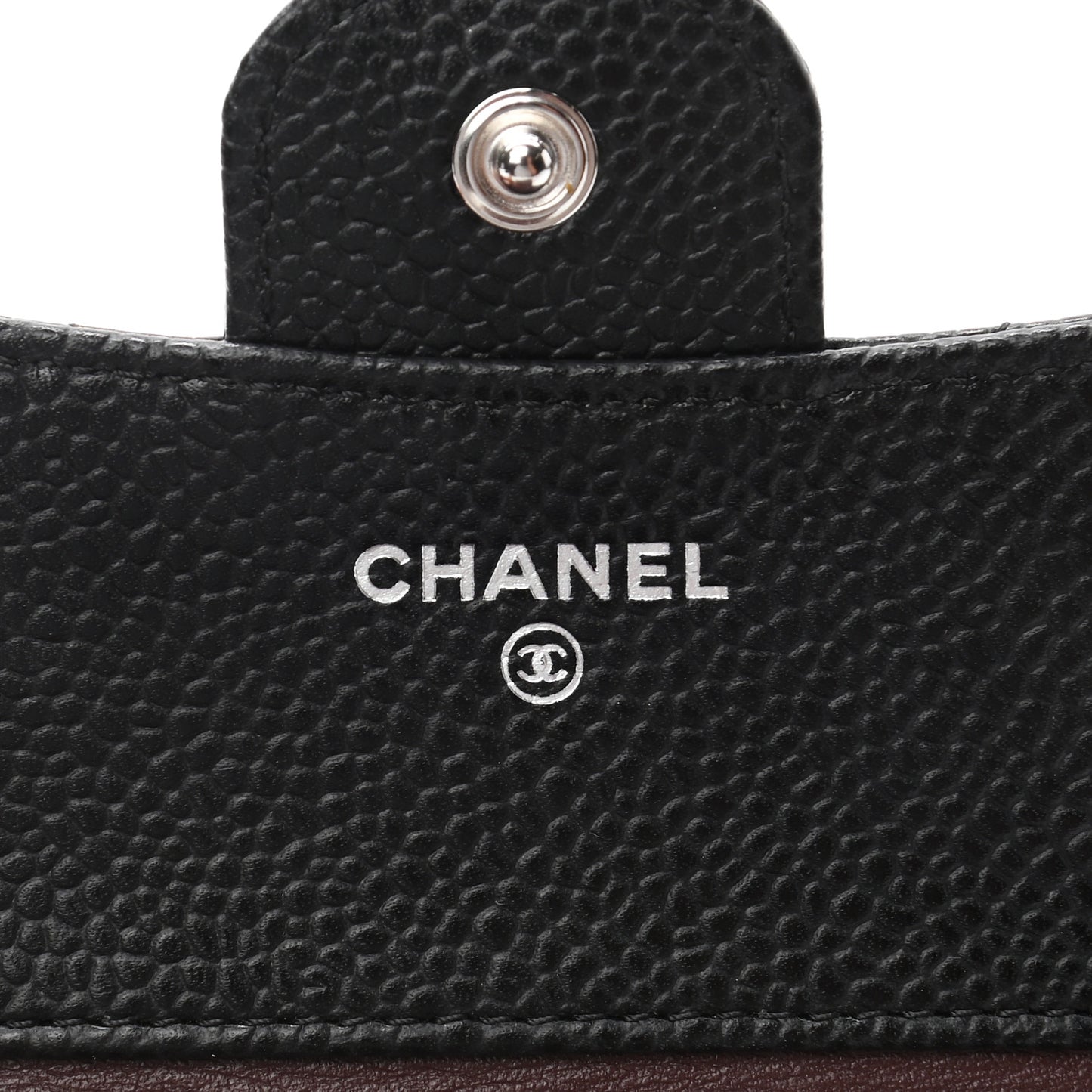 Caviar Quilted Compact Flap Wallet Black