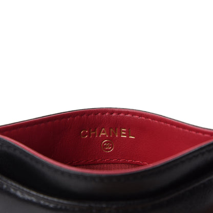 Chanel Shiny Goatskin Quilted Chanel 19 Card Holder Black 5 of 8