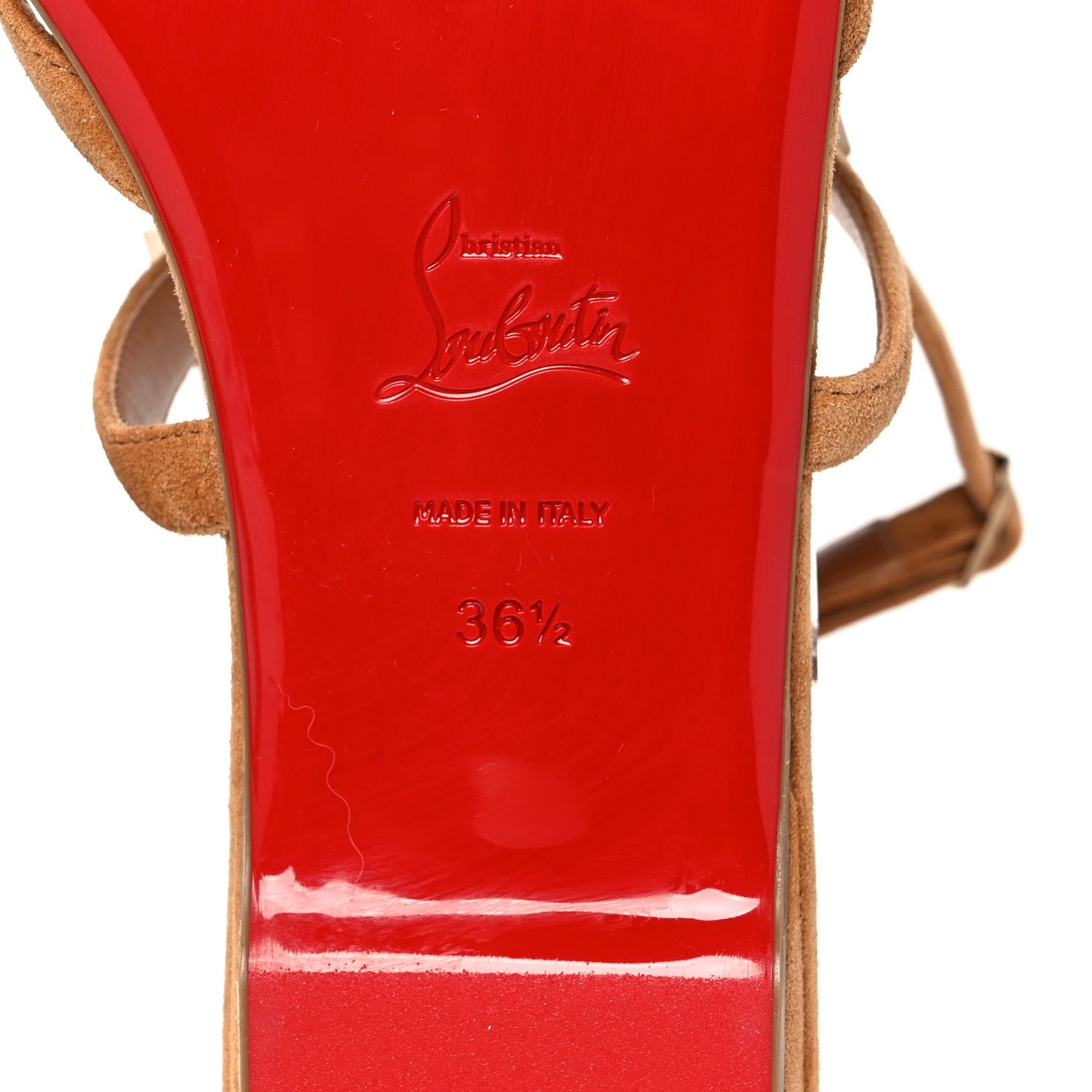 Christian Louboutin Veau Velour Galerietta Flat Sandals 36.5 Bronze 6 of 8