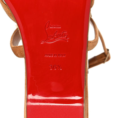 Christian Louboutin Veau Velour Galerietta Flat Sandals 36.5 Bronze 6 of 8