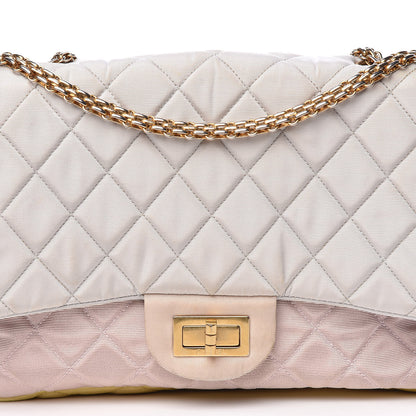 Chanel Grosgrain Satin Tri-Color 2.55 Reissue Flap Grey Pink Gold 8 of 19