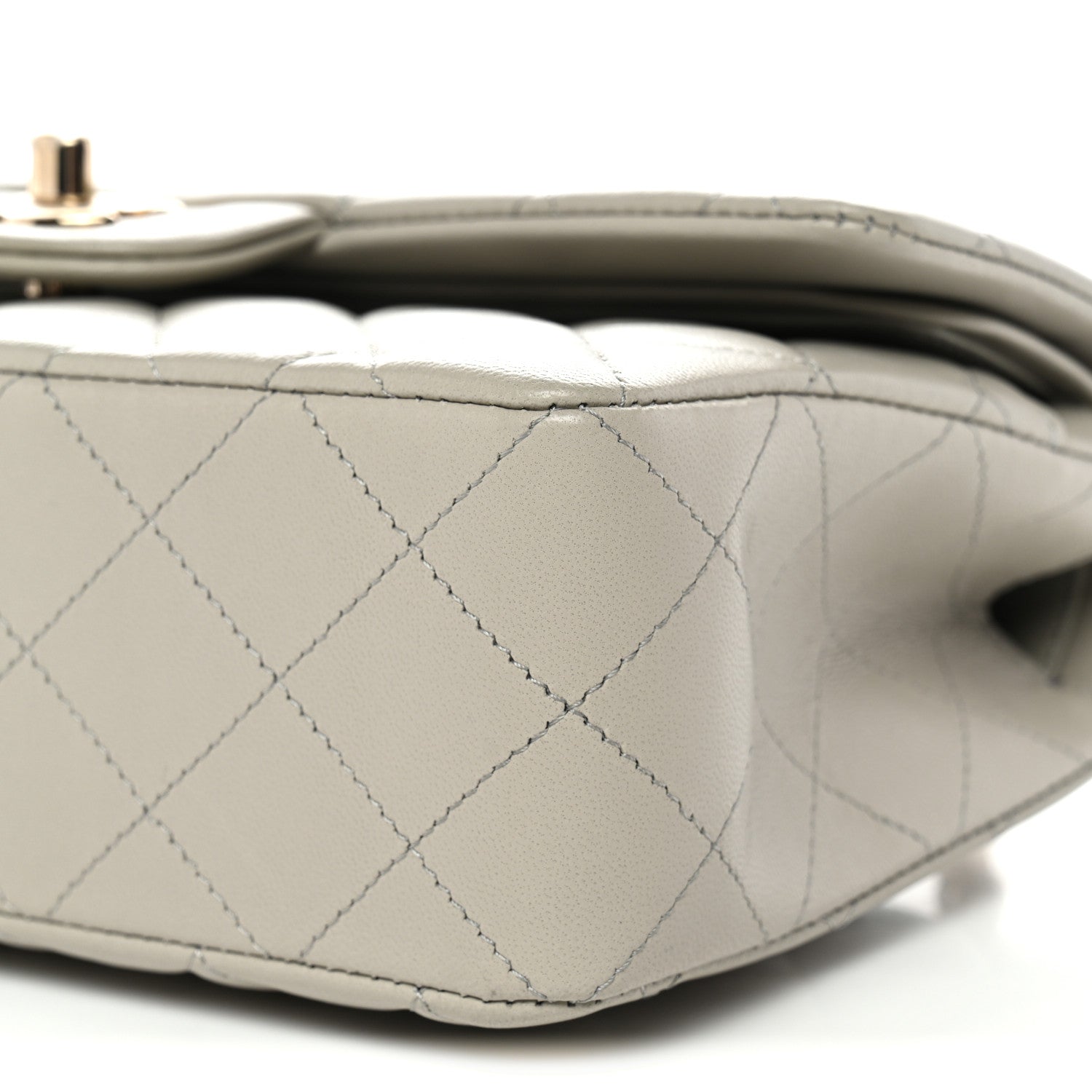 Chanel Lambskin Quilted Small Double Flap Grey 10 of 11