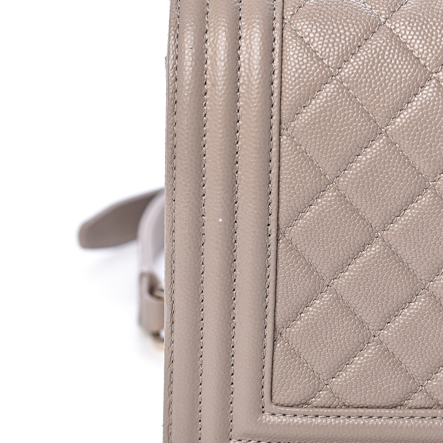 Caviar Quilted Medium Boy Flap Dark Beige