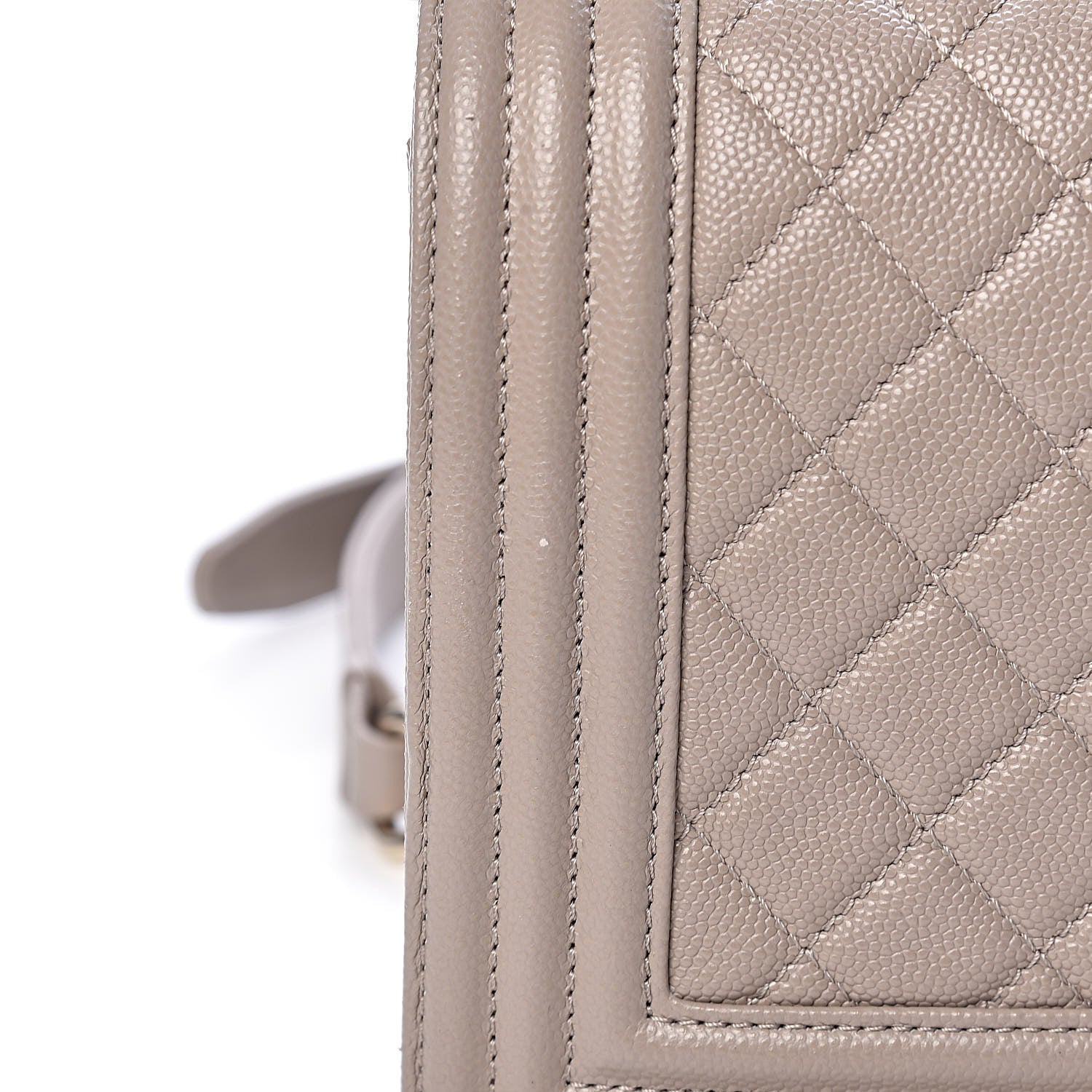 Chanel Caviar Quilted Medium Boy Flap Dark Beige 10 of 13